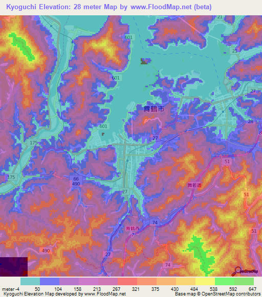 Kyoguchi,Japan Elevation Map