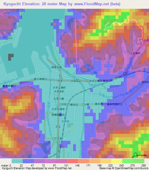 Kyoguchi,Japan Elevation Map