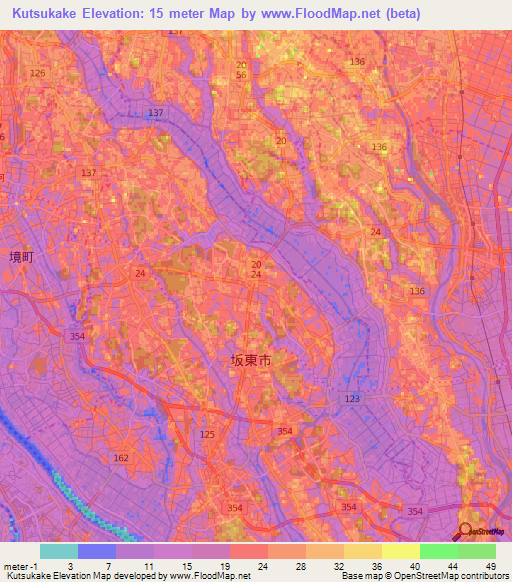 Kutsukake,Japan Elevation Map