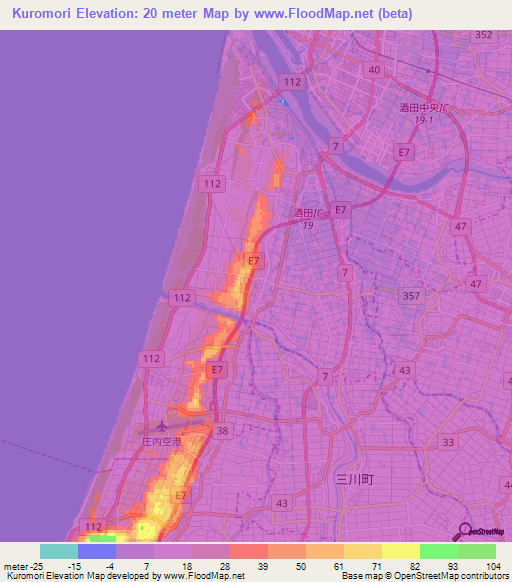 Kuromori,Japan Elevation Map