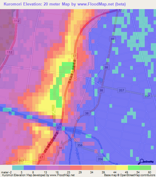 Kuromori,Japan Elevation Map