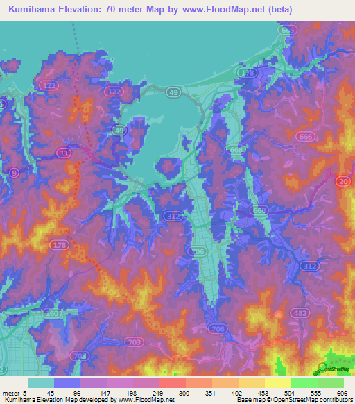 Kumihama,Japan Elevation Map