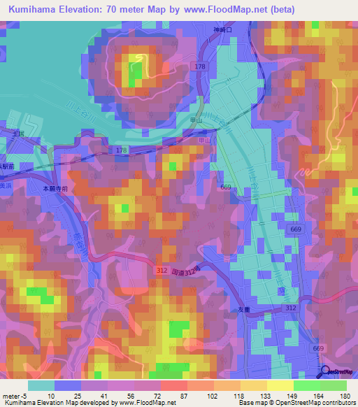Kumihama,Japan Elevation Map