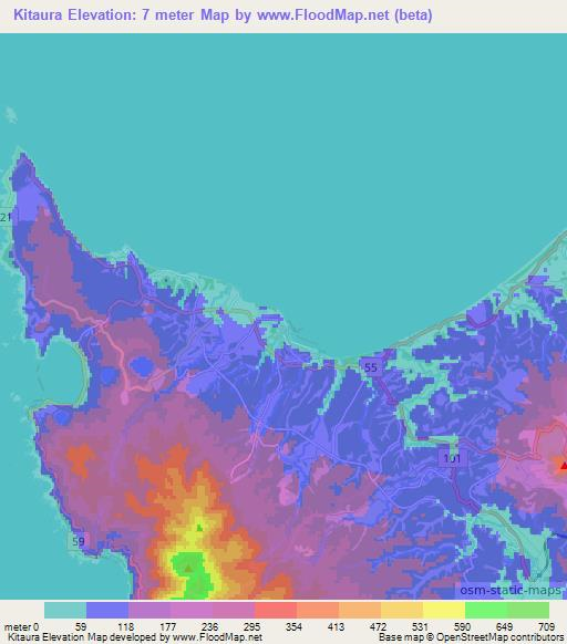 Kitaura,Japan Elevation Map