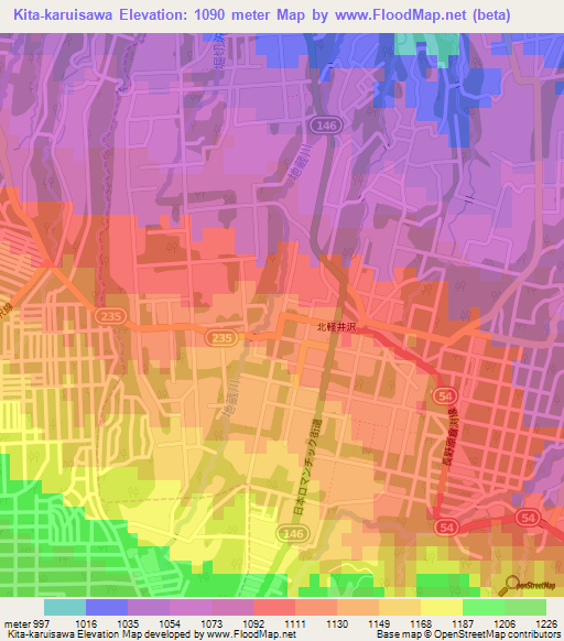 Kita-karuisawa,Japan Elevation Map