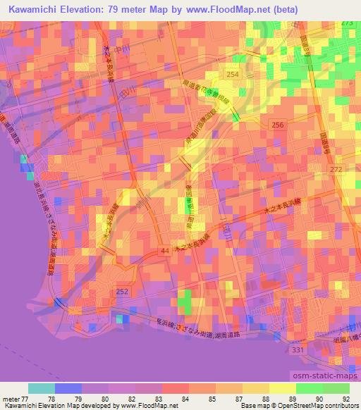 Kawamichi,Japan Elevation Map