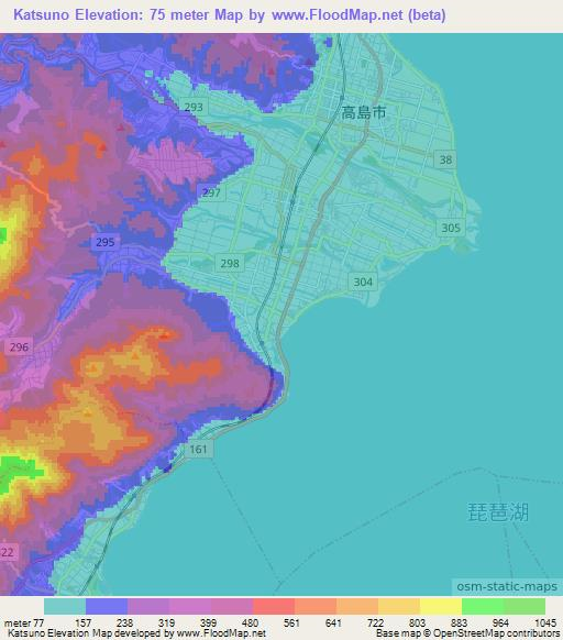 Katsuno,Japan Elevation Map