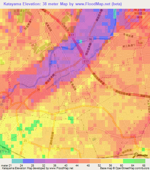Katayama,Japan Elevation Map