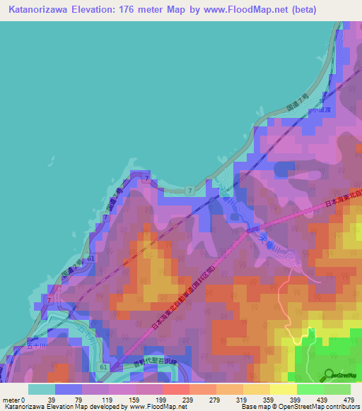 Katanorizawa,Japan Elevation Map