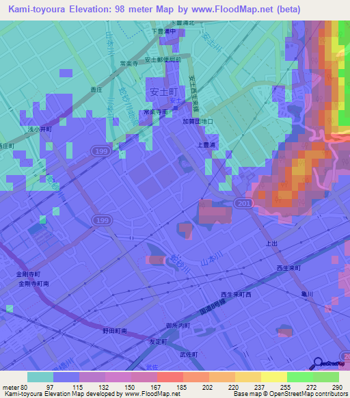 Kami-toyoura,Japan Elevation Map
