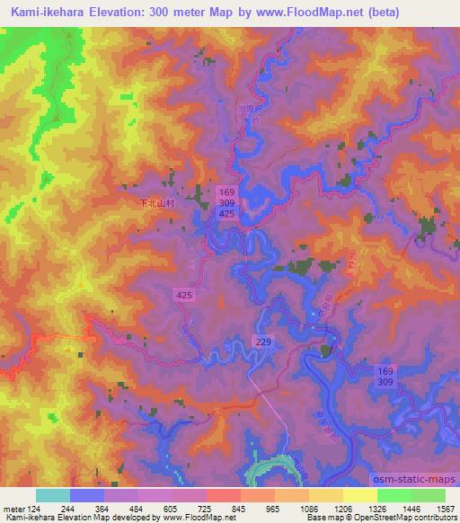 Kami-ikehara,Japan Elevation Map