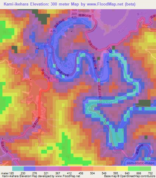 Kami-ikehara,Japan Elevation Map