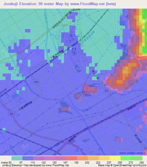 Jorakuji,Japan Elevation Map