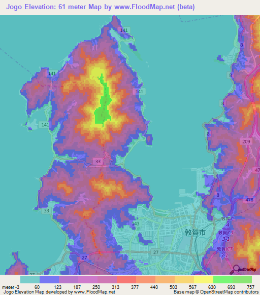 Jogo,Japan Elevation Map