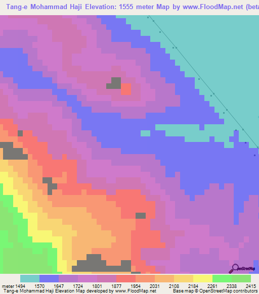 Tang-e Mohammad Haji,Iran Elevation Map