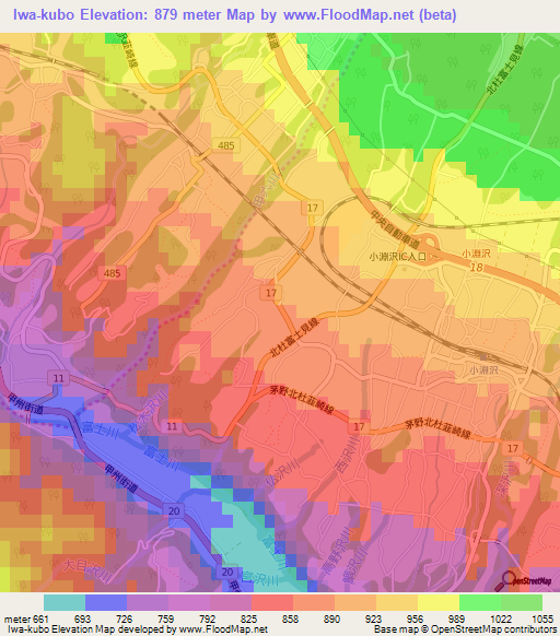 Iwa-kubo,Japan Elevation Map