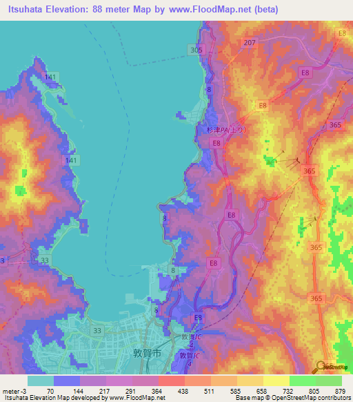 Itsuhata,Japan Elevation Map