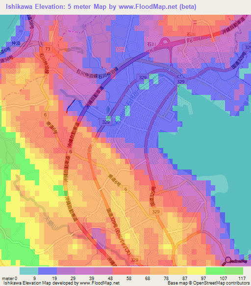 Ishikawa,Japan Elevation Map