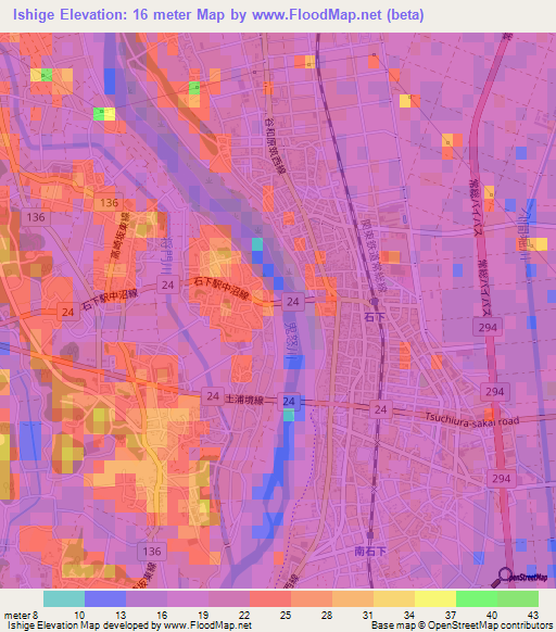 Ishige,Japan Elevation Map
