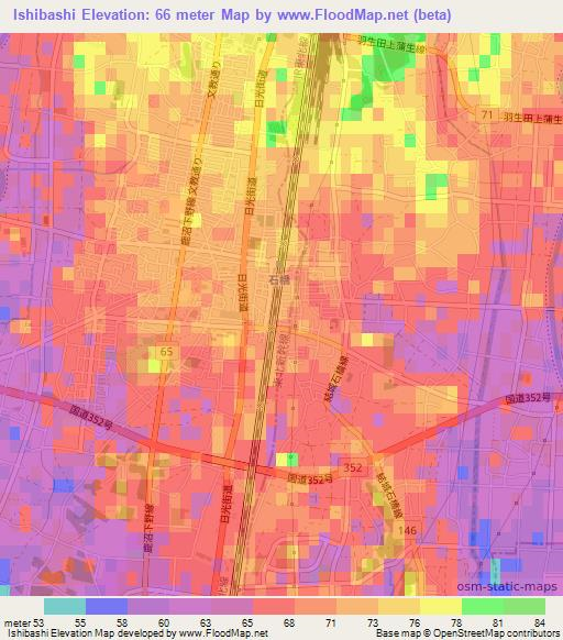 Ishibashi,Japan Elevation Map