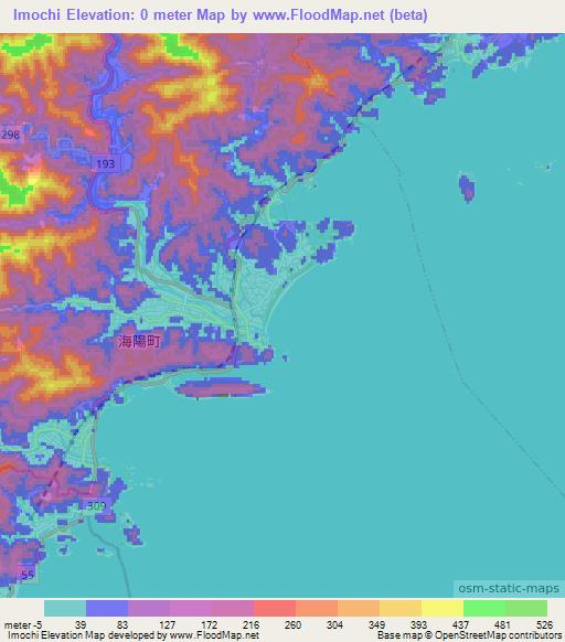 Imochi,Japan Elevation Map