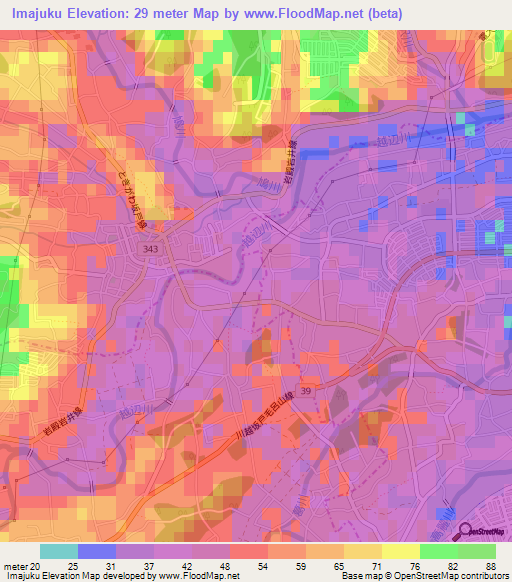 Imajuku,Japan Elevation Map