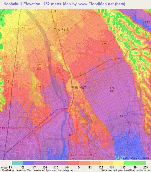 Hoshakuji,Japan Elevation Map