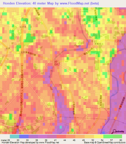 Honden,Japan Elevation Map