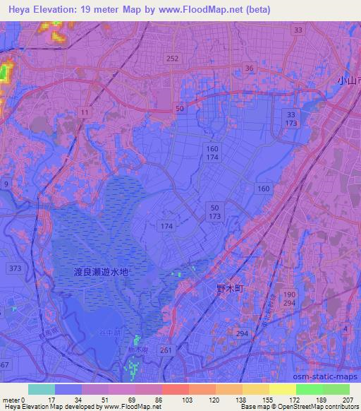 Heya,Japan Elevation Map