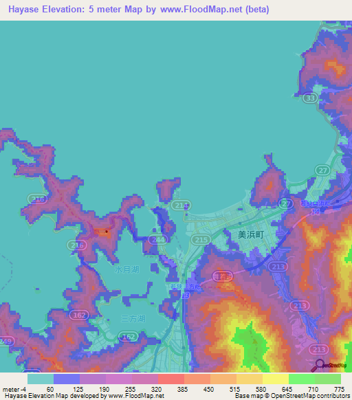 Hayase,Japan Elevation Map