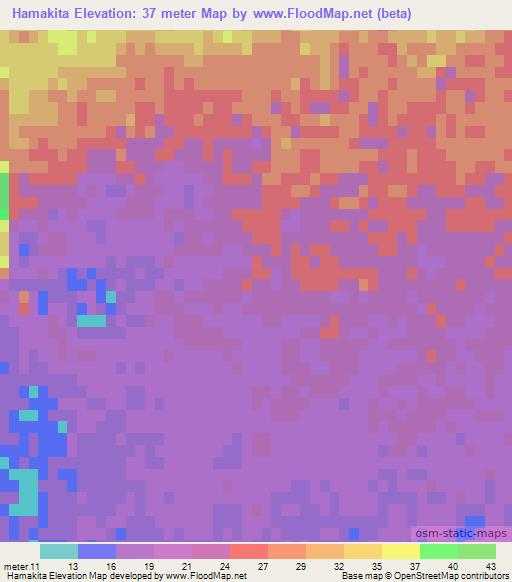 Hamakita,Japan Elevation Map