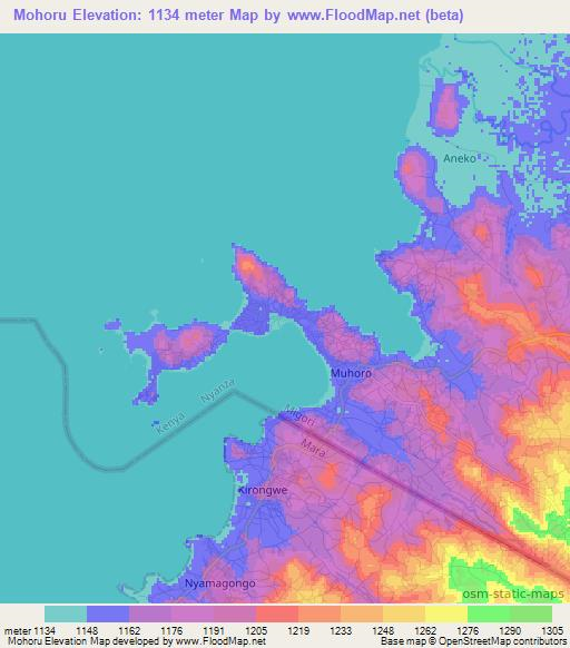 Mohoru,Kenya Elevation Map