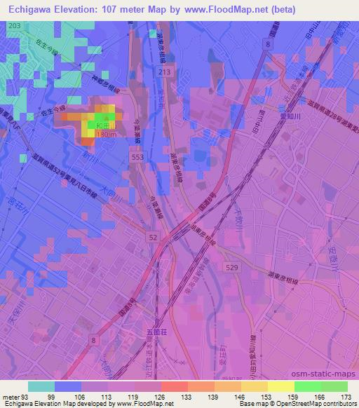 Echigawa,Japan Elevation Map