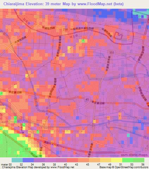 Chiaraijima,Japan Elevation Map