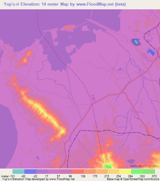 Yup'o-ri,North Korea Elevation Map