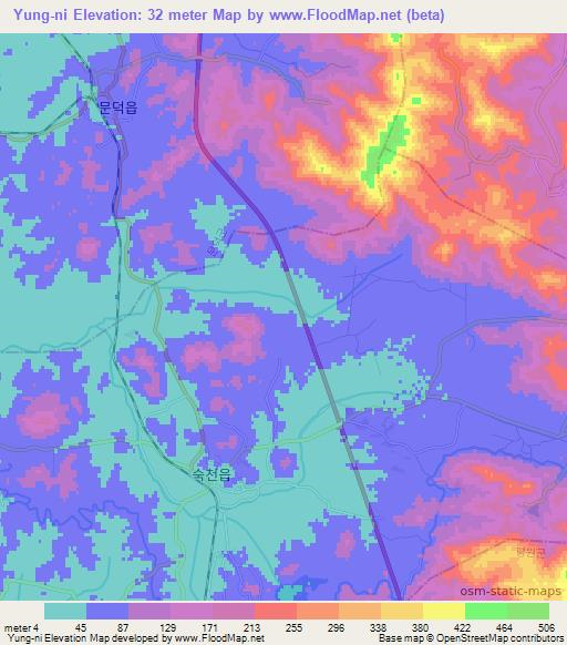 Yung-ni,North Korea Elevation Map