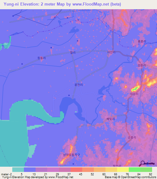 Yung-ni,North Korea Elevation Map