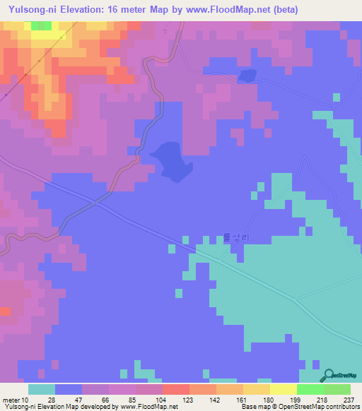 Yulsong-ni,North Korea Elevation Map