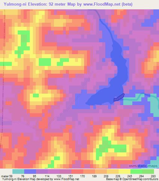 Yulmong-ni,North Korea Elevation Map