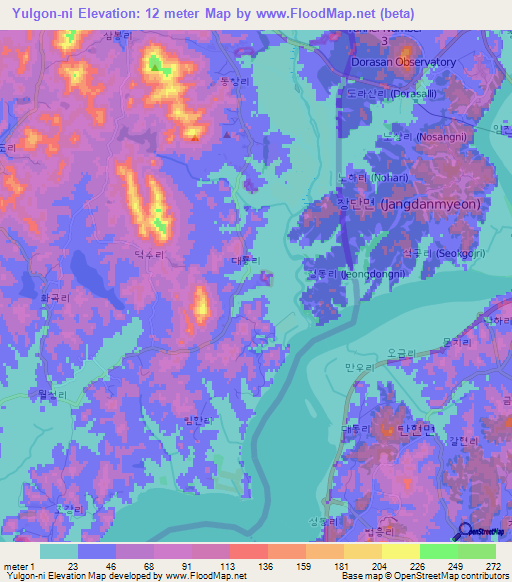 Yulgon-ni,North Korea Elevation Map