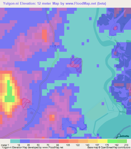 Yulgon-ni,North Korea Elevation Map
