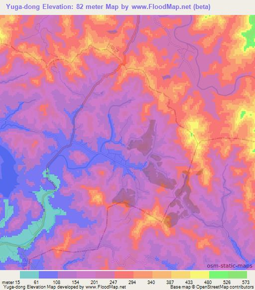 Yuga-dong,North Korea Elevation Map