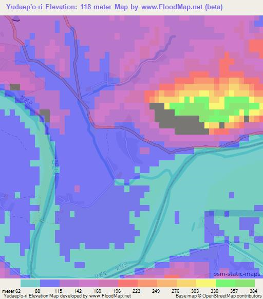 Yudaep'o-ri,North Korea Elevation Map