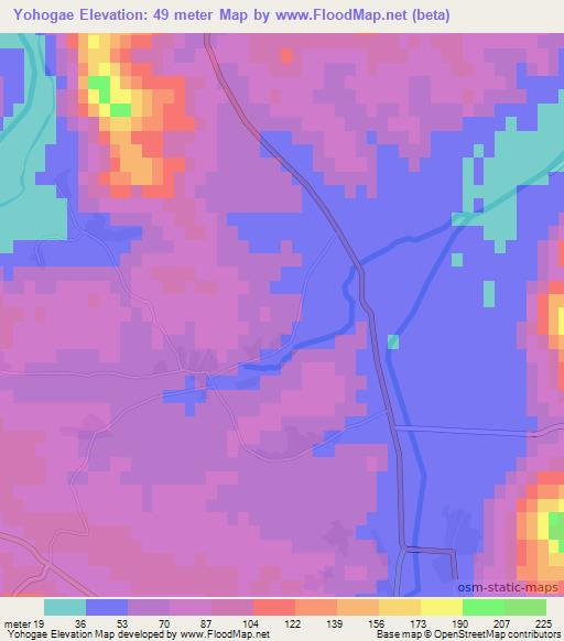 Yohogae,North Korea Elevation Map