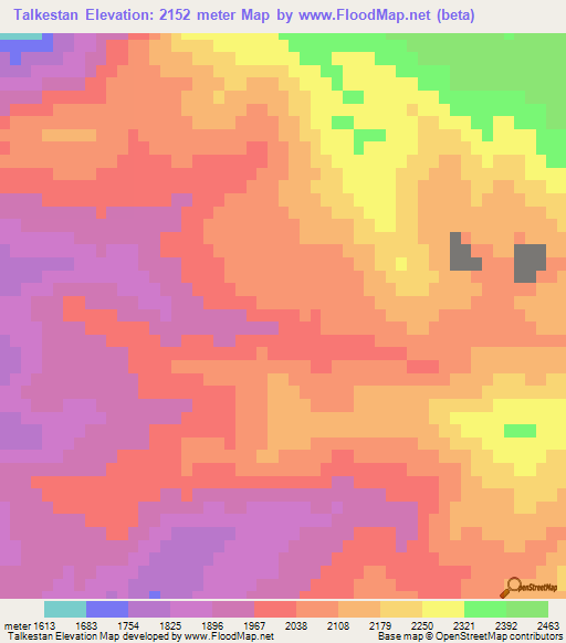Talkestan,Iran Elevation Map