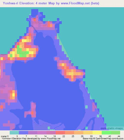 Yonhwa-ri,North Korea Elevation Map