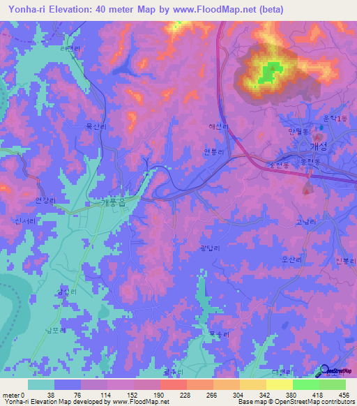 Yonha-ri,North Korea Elevation Map