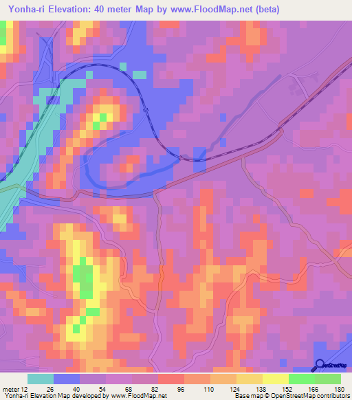 Yonha-ri,North Korea Elevation Map