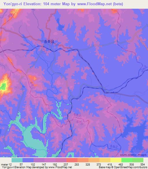 Yon'gyo-ri,North Korea Elevation Map