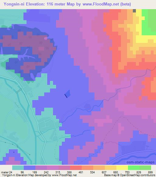 Yongsin-ni,North Korea Elevation Map